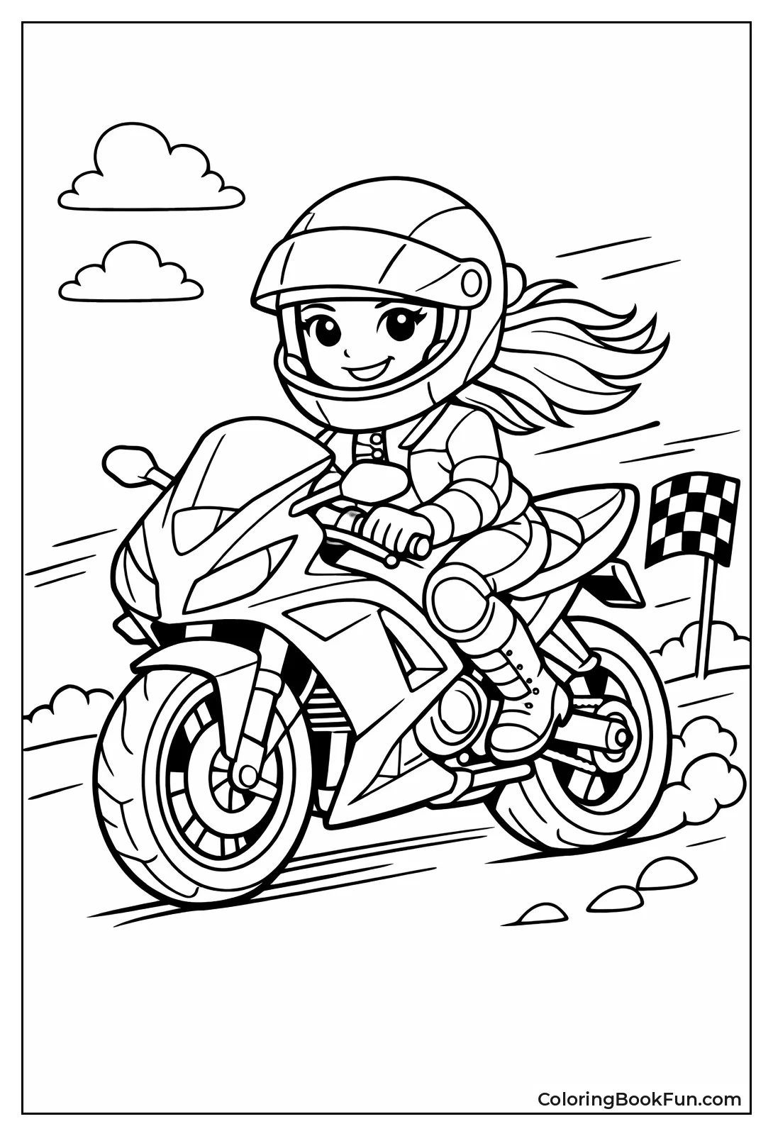 Girl Rides Bold Bike