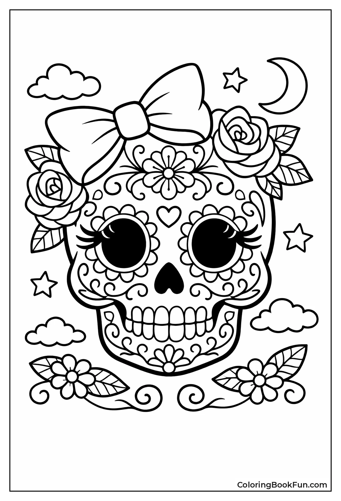 Girl Bow Sugar Skull