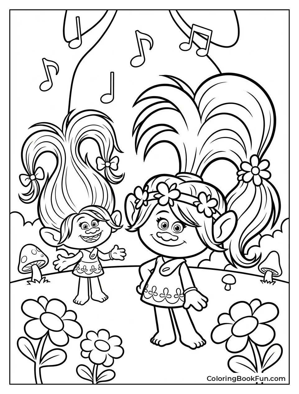 Girl Trolls with Long Hair