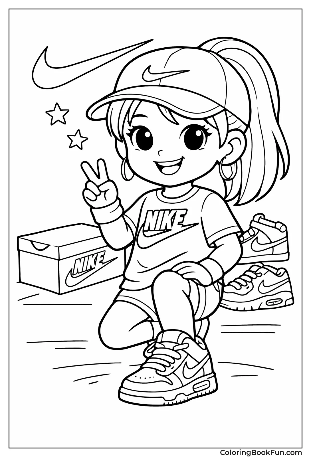 Girl in Nike Sneakers