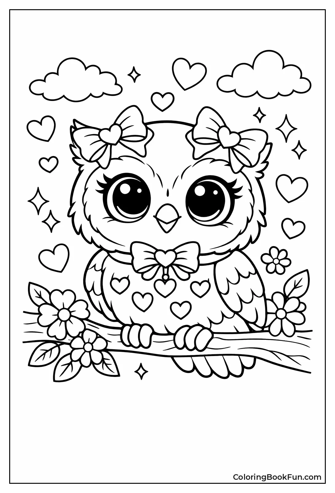 Girly Owl with Bows