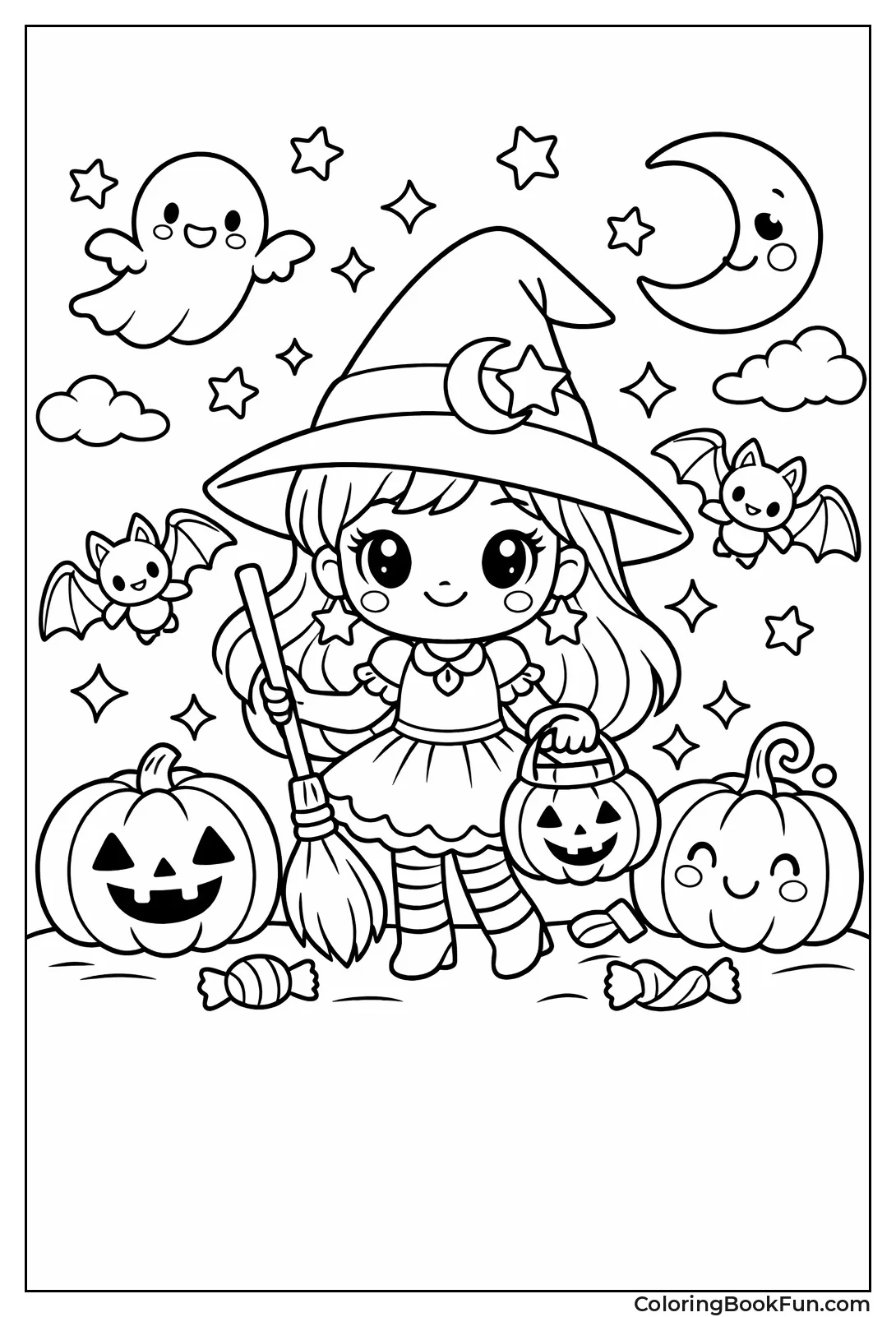 Pretty Witch with Sparkly Hat