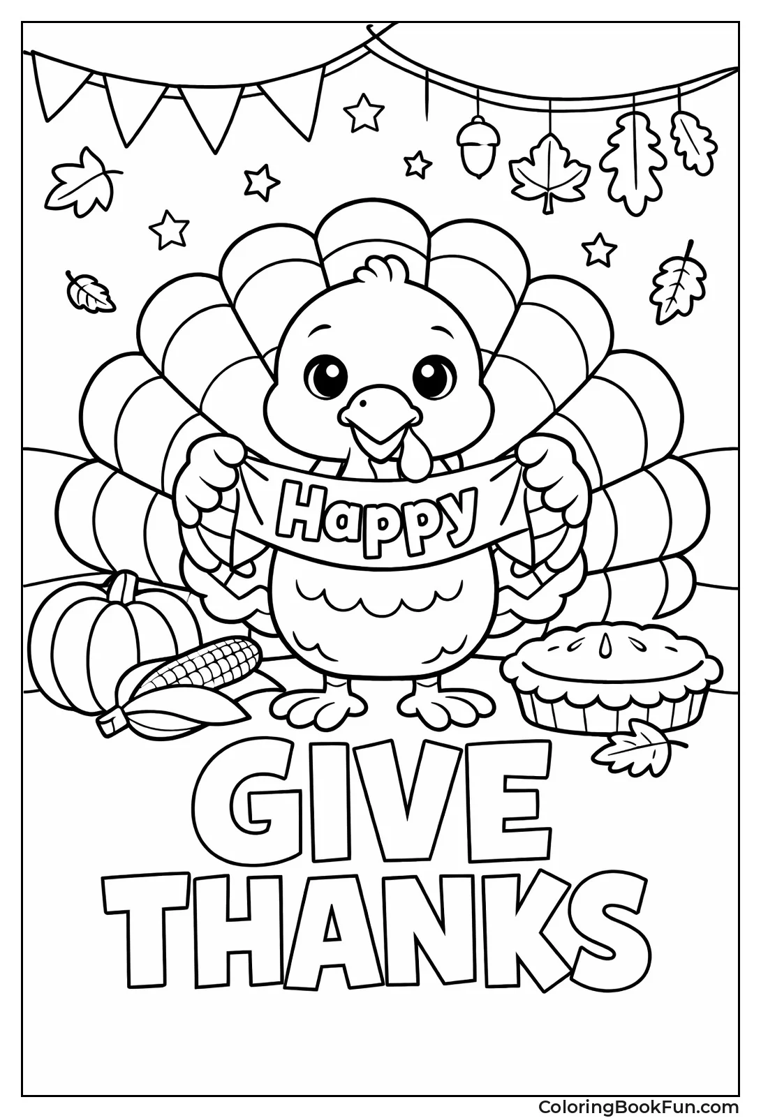 Turkey with Thanks Banner