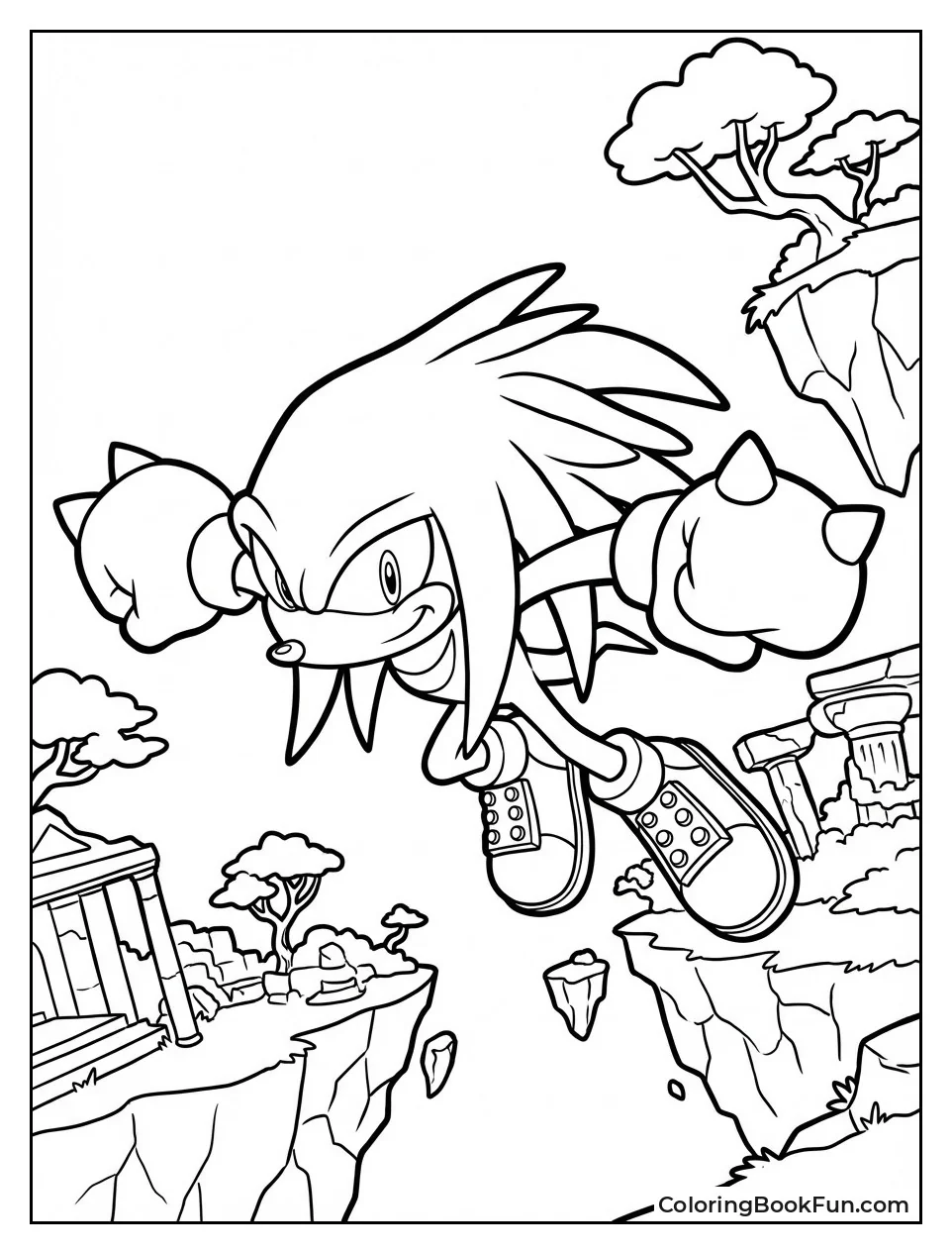 Knuckles Gliding over Island