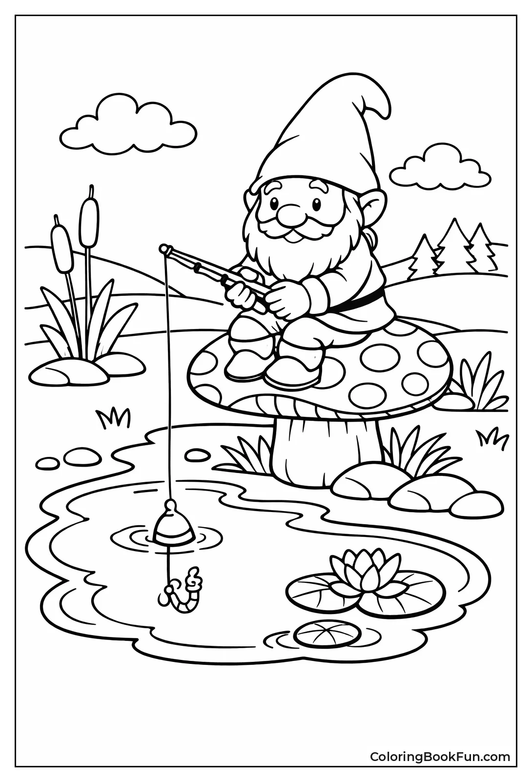 Gnome Fishes Tiny Puddle