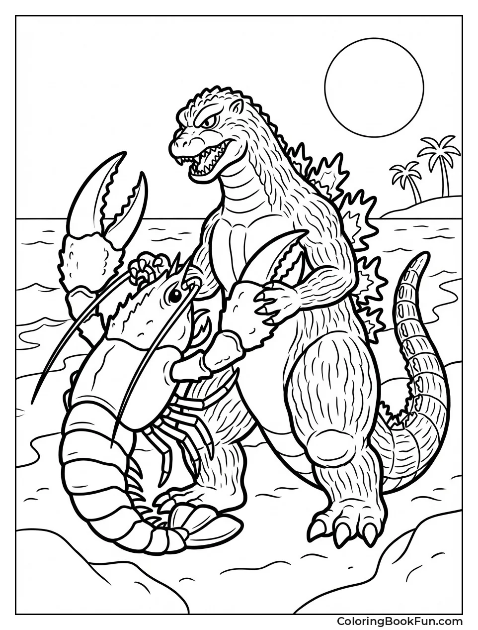 Godzilla Wrestles Giant Crab