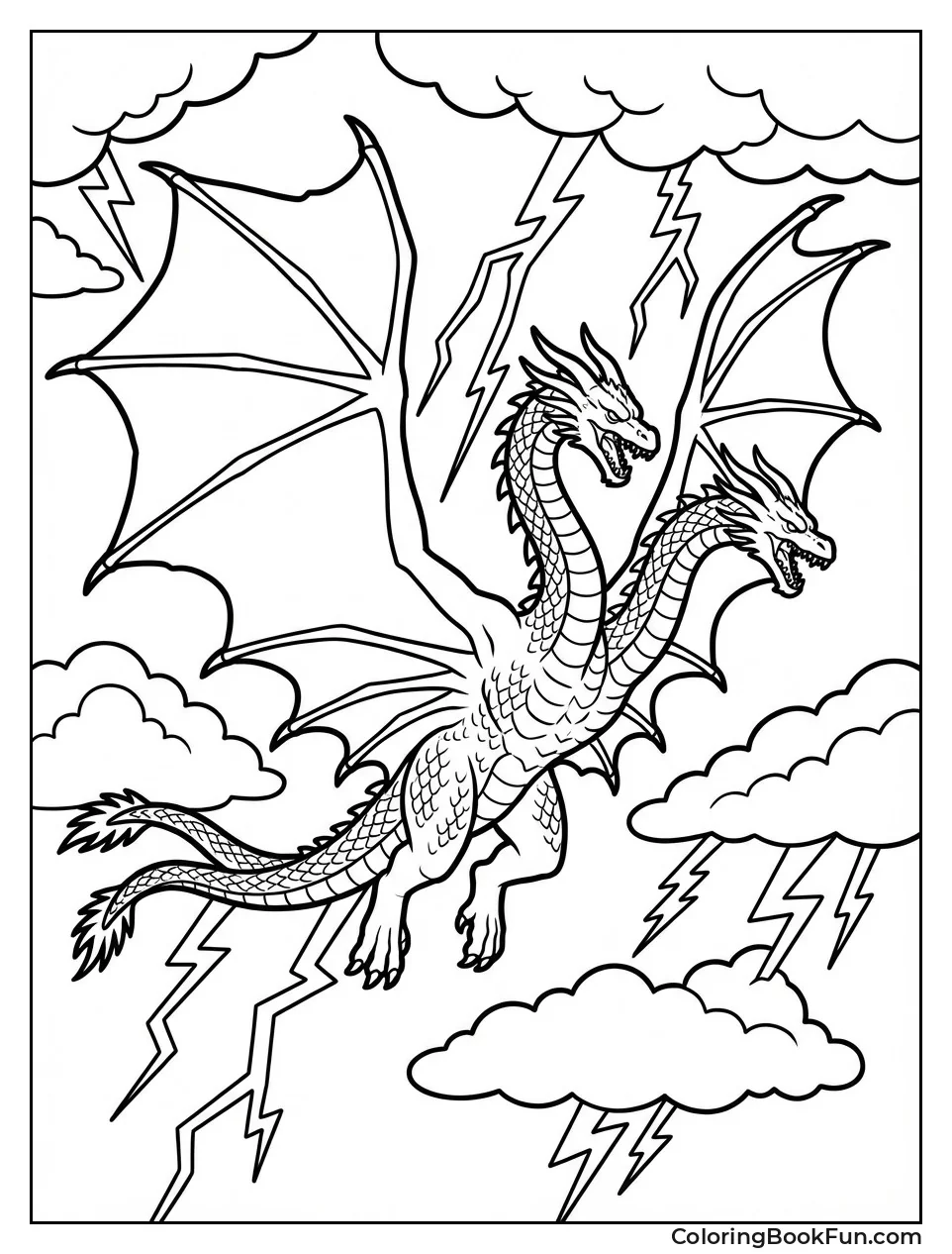 King Ghidorah Flies in Storm