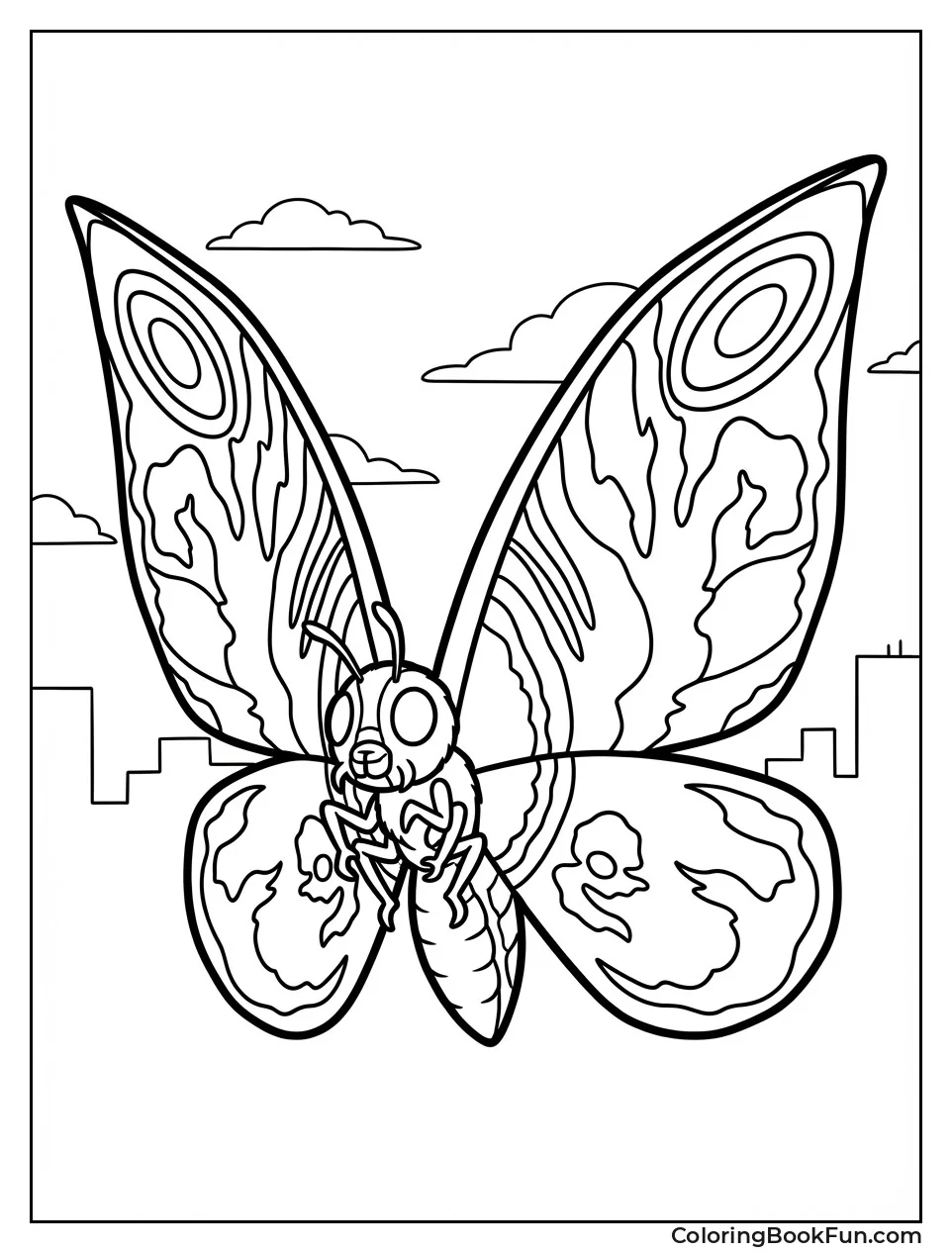 Mothra Spreads Patterned Wings