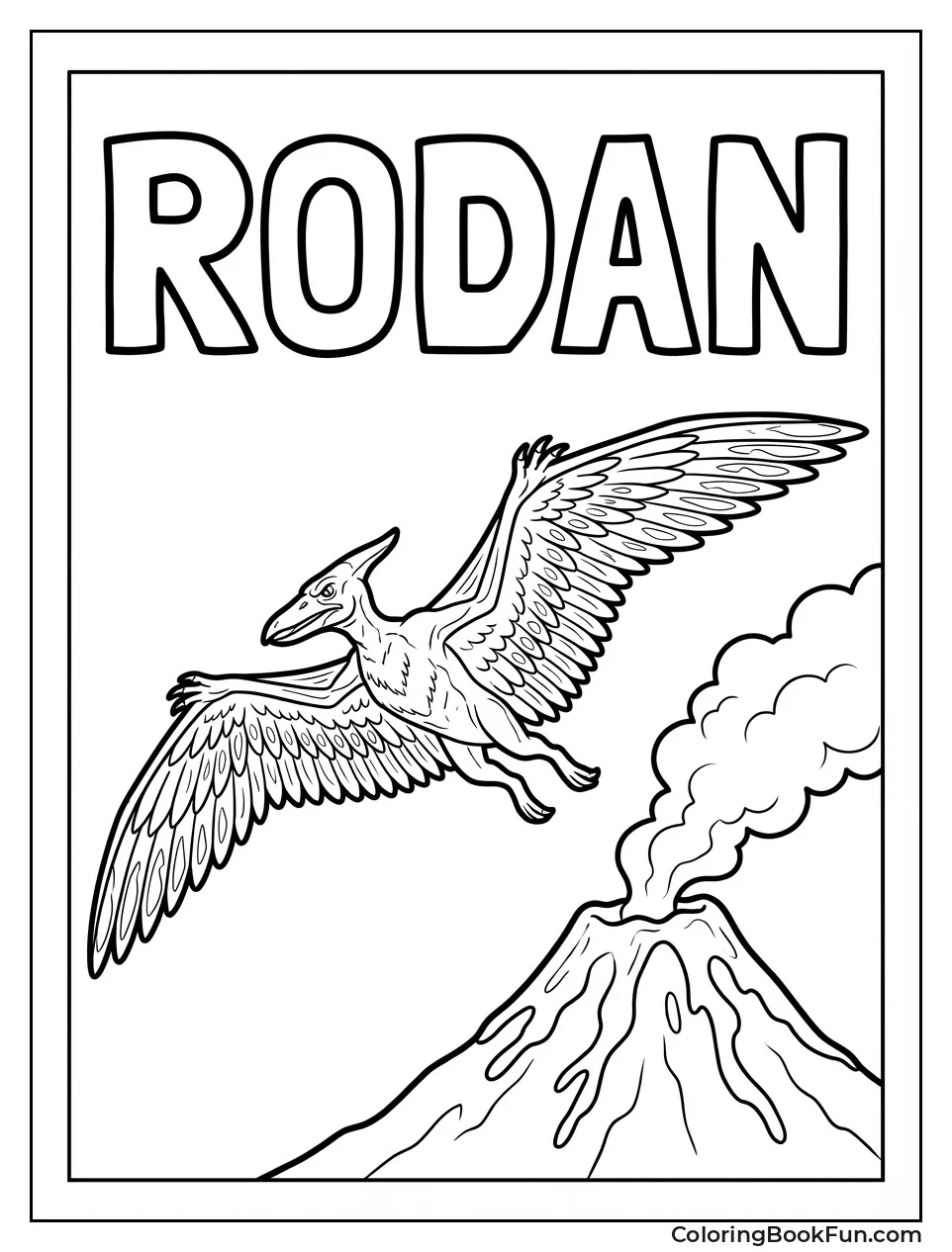 Rodan Glides over Volcano