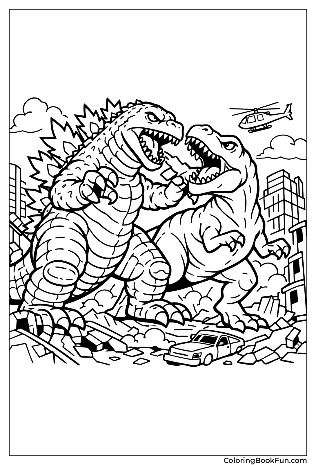 Godzilla Battles T-Rex