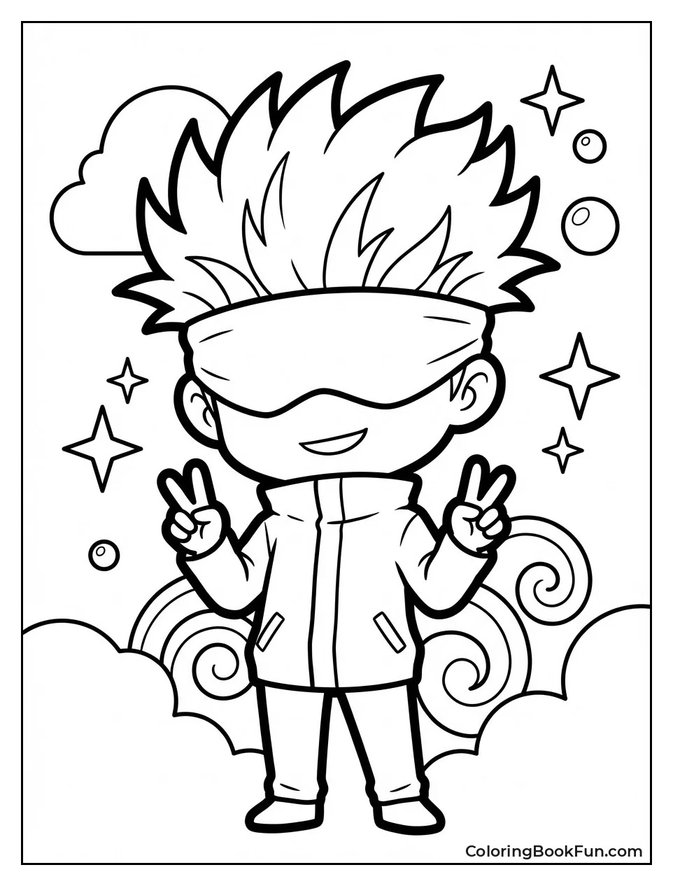 Chibi Gojo Peace Signs