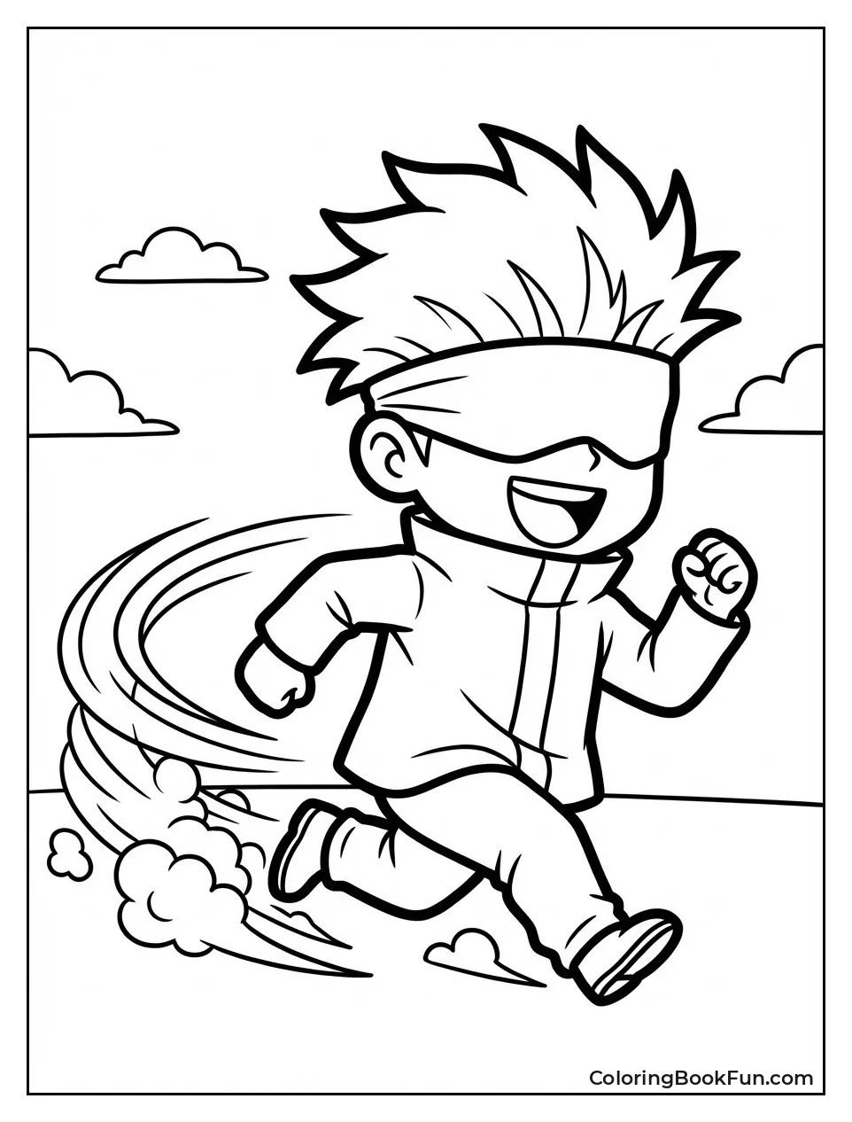 Chibi Gojo Running Funny