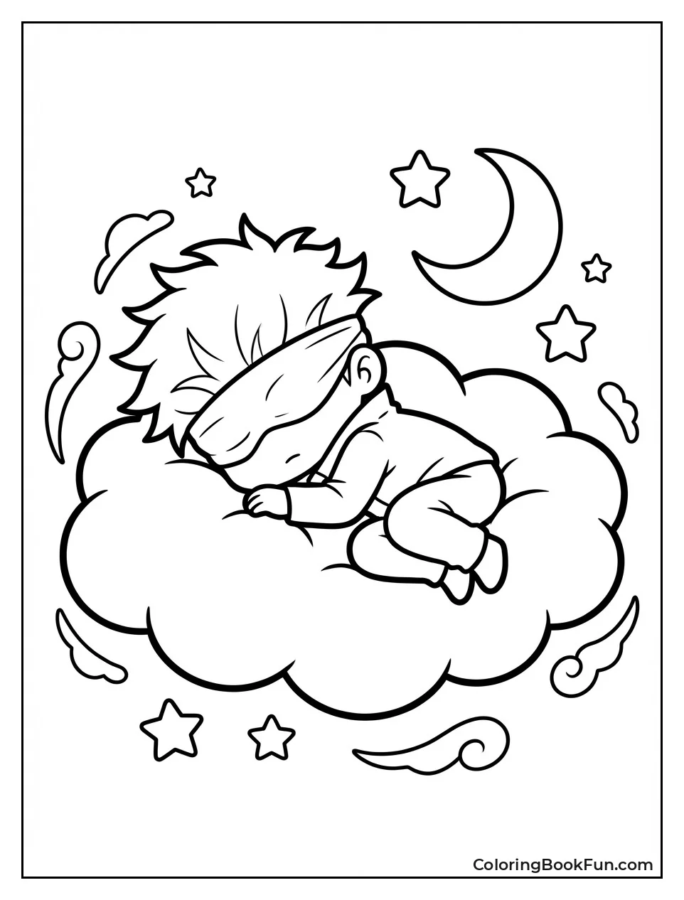 Chibi Gojo Napping on Cloud