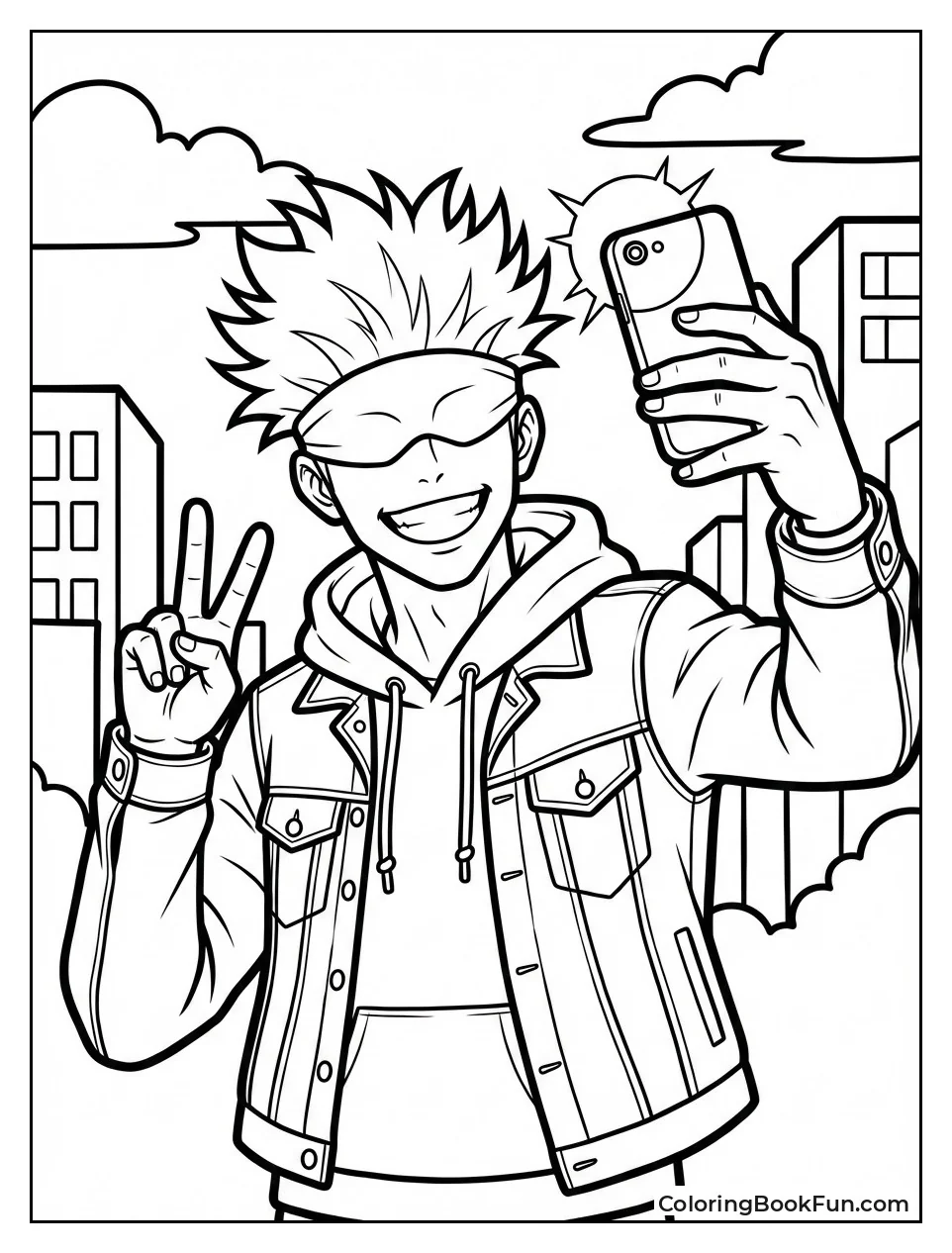 Gojo Taking Peace Selfie