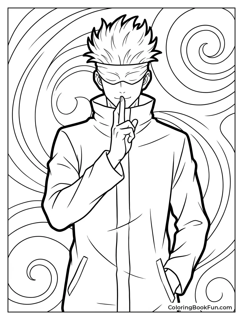 Gojo Shushing with Finger