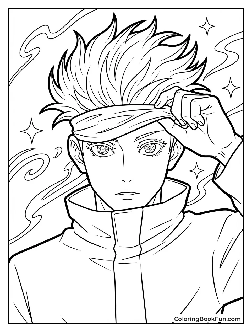 Gojo Lifting Blindfold Eyes