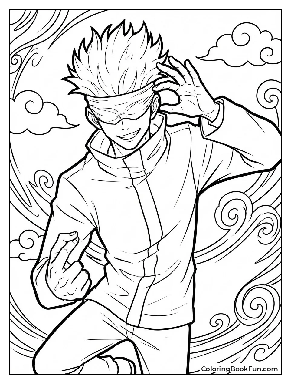 Expressive Gojo Sketch Drawing