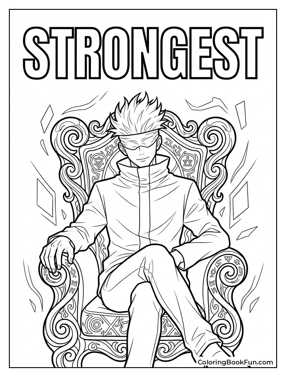 Gojo Sitting on Throne