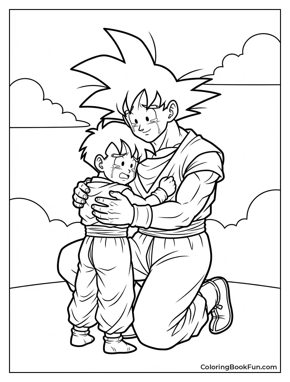 Goku Hugs Gohan Tearfully