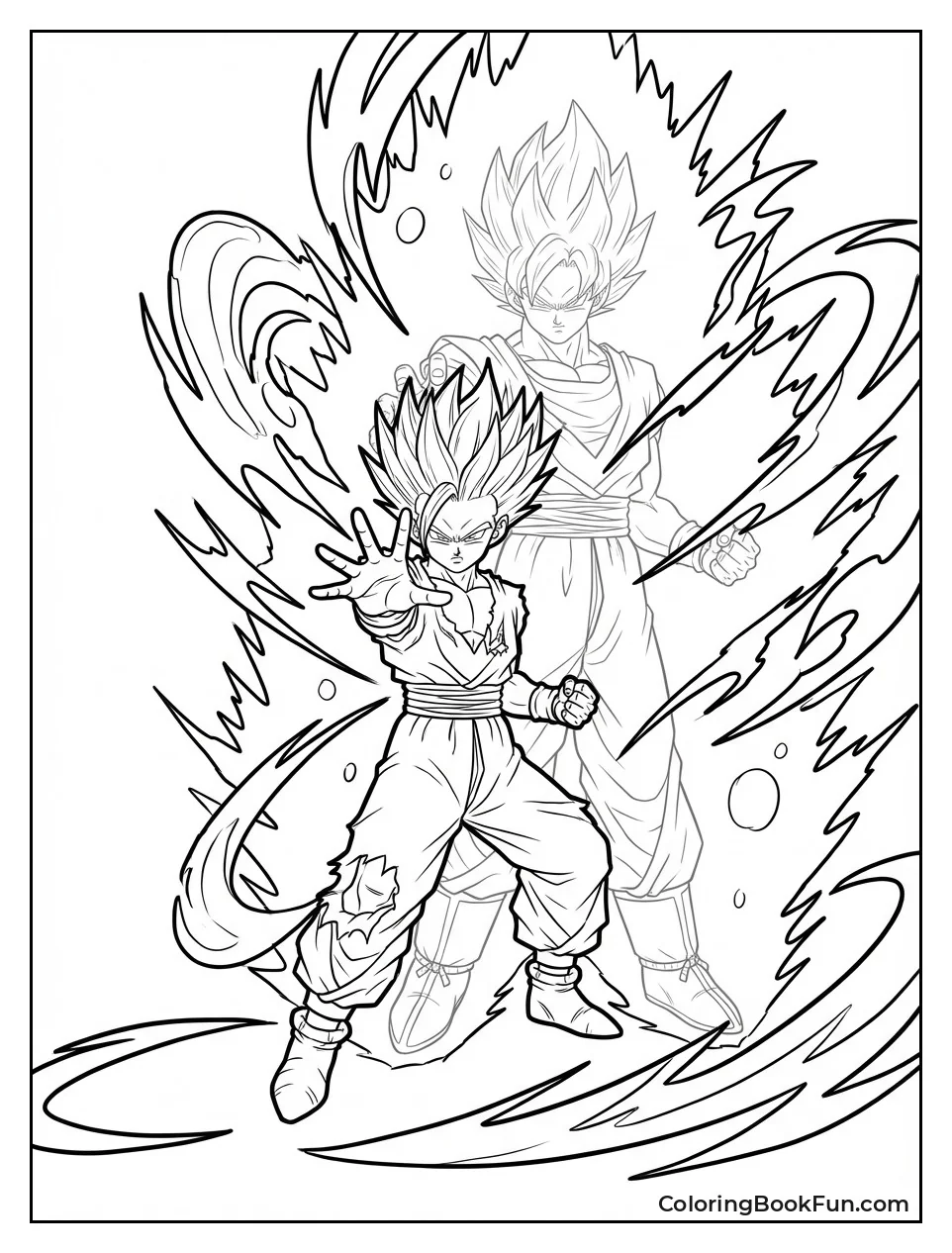 Goku Helps Gohan Kamehameha