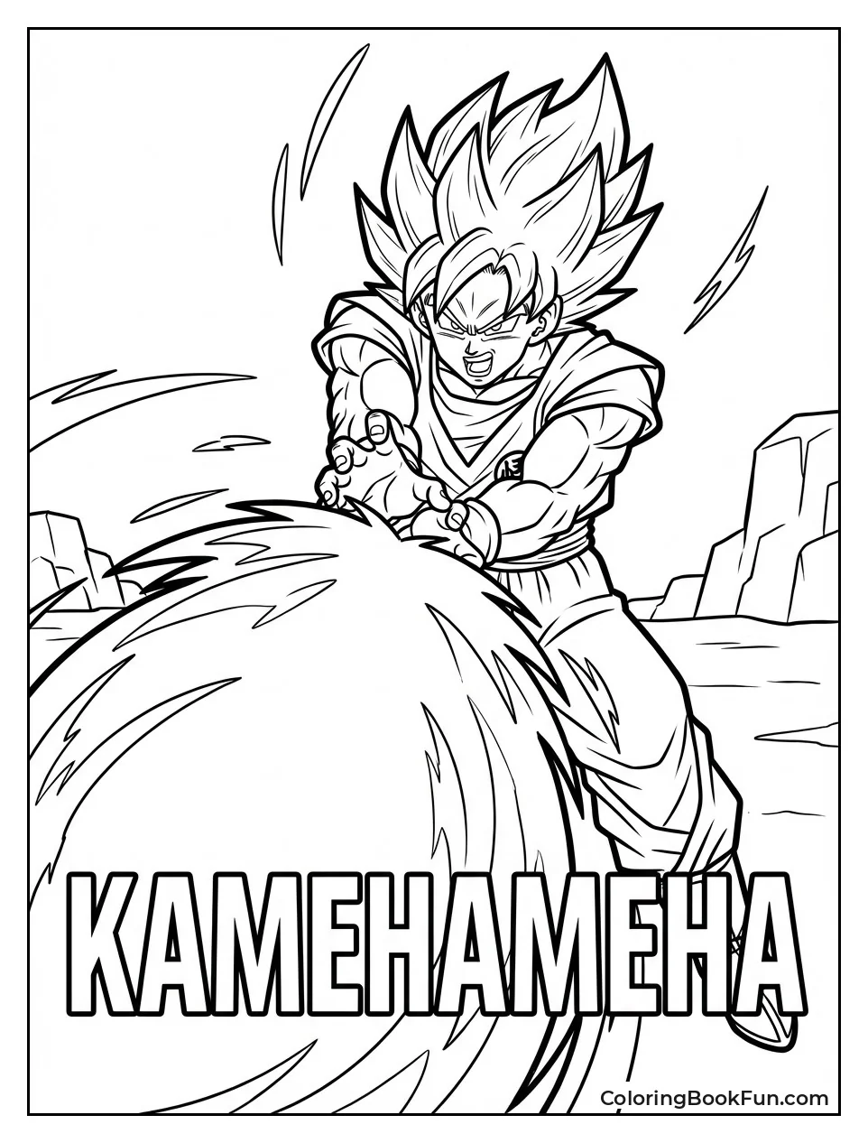 Goku Fires Kamehameha Blast