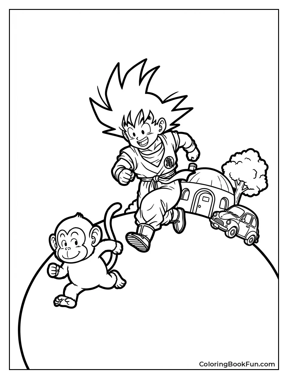 Goku Chases Bubbles on Planet