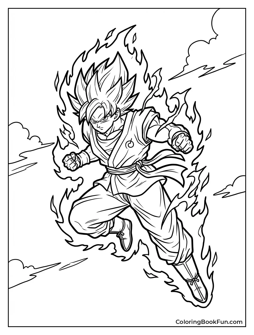 Goku Flies Super Saiyan Blue