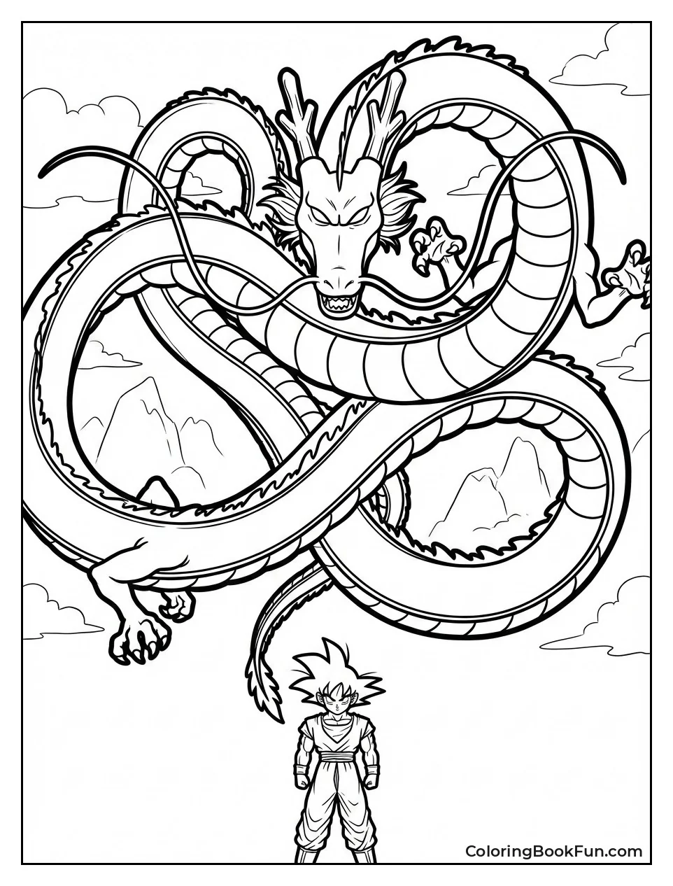 Goku Summons Huge Shenron