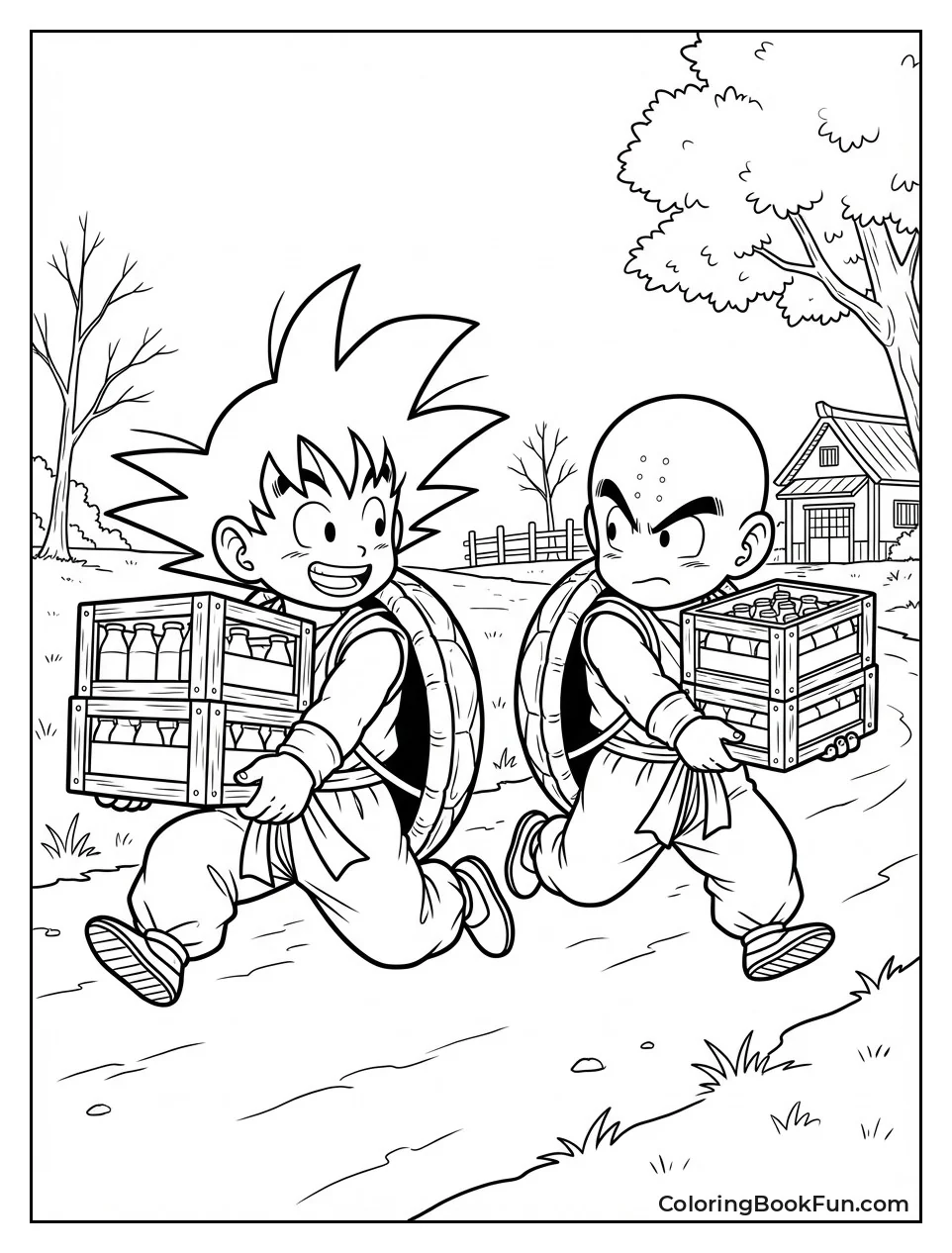 Goku and Krillin Deliver Milk