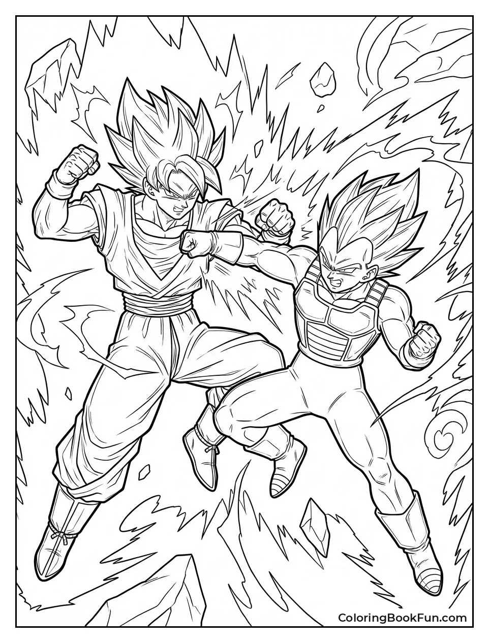 Goku Vegeta Battle