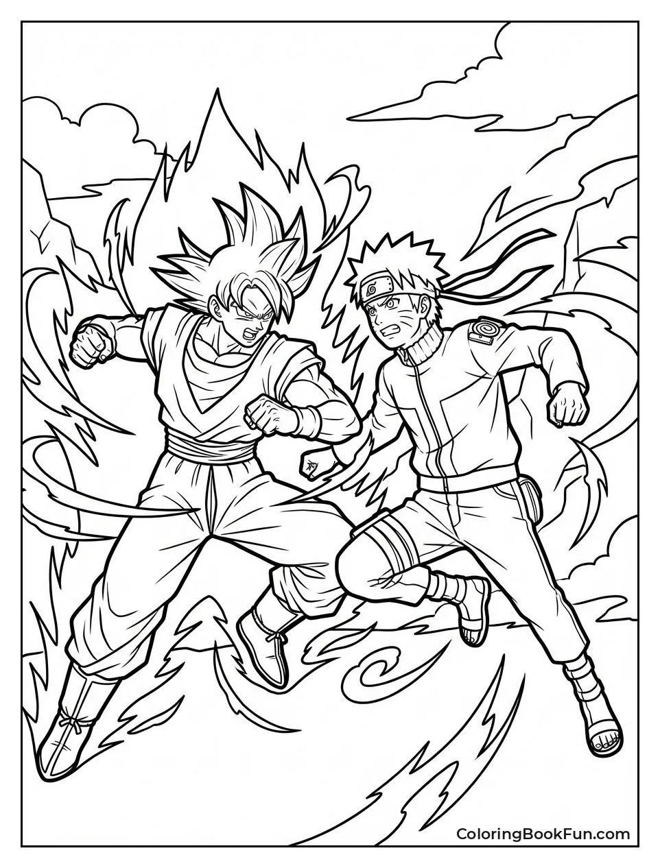 Goku Battles Naruto