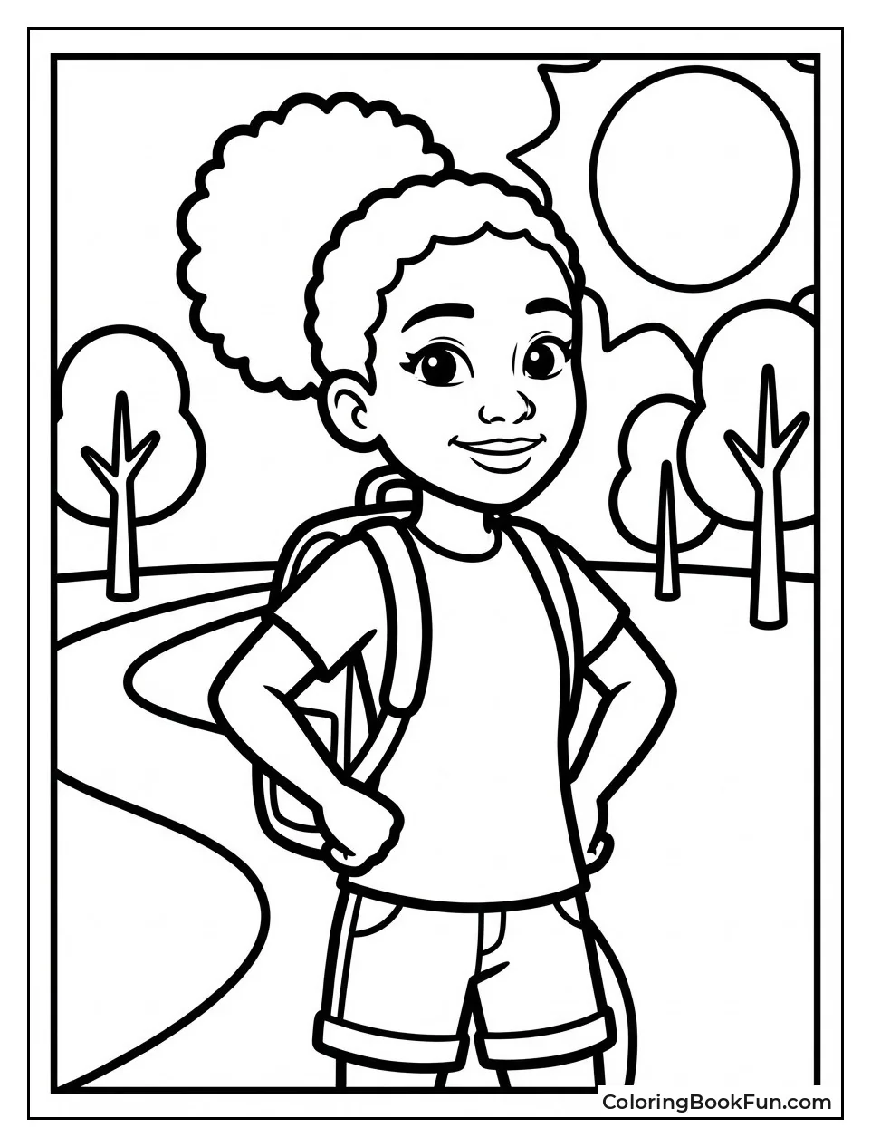 Smiling Liz with Backpack