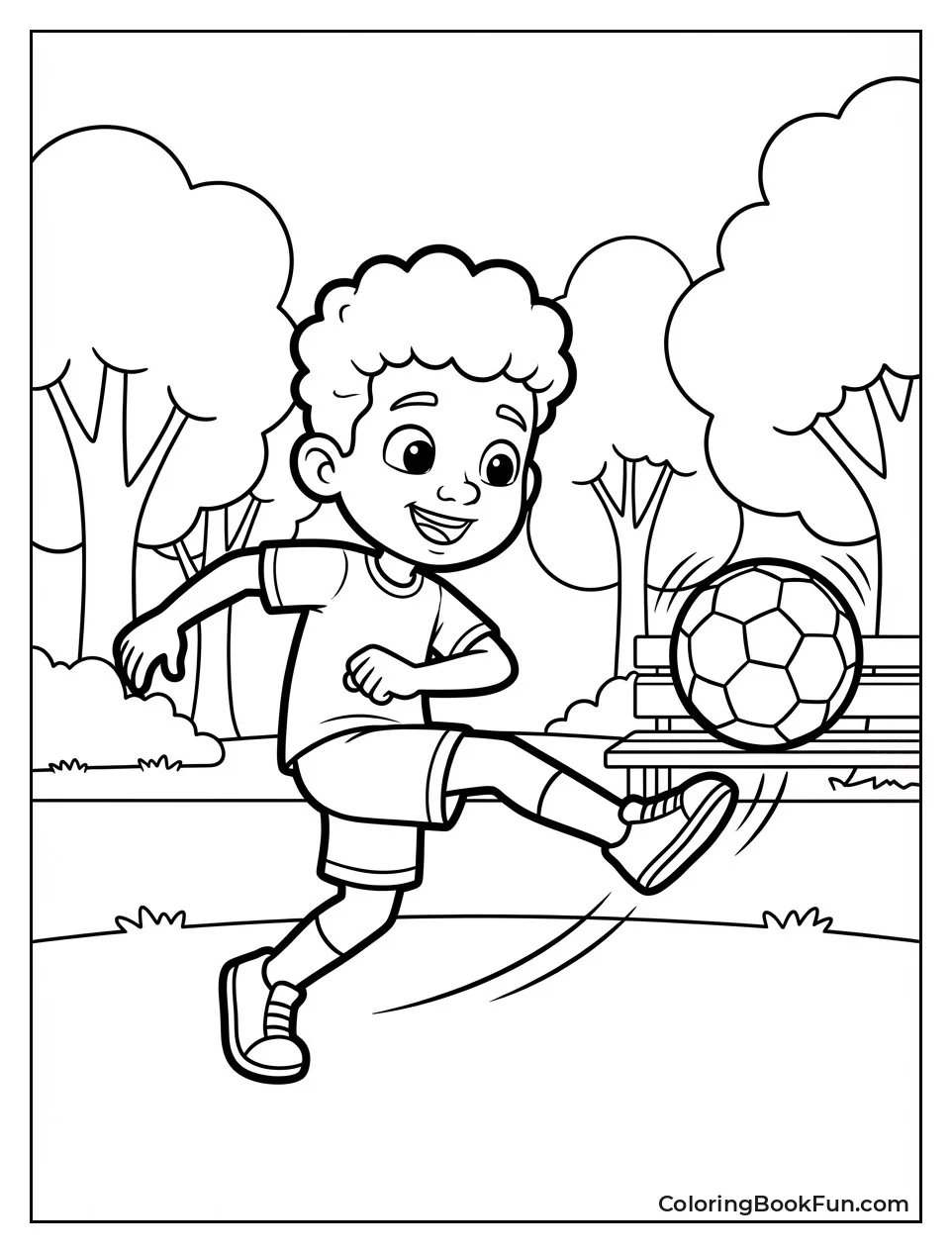 Zyron Kicks Soccer Ball