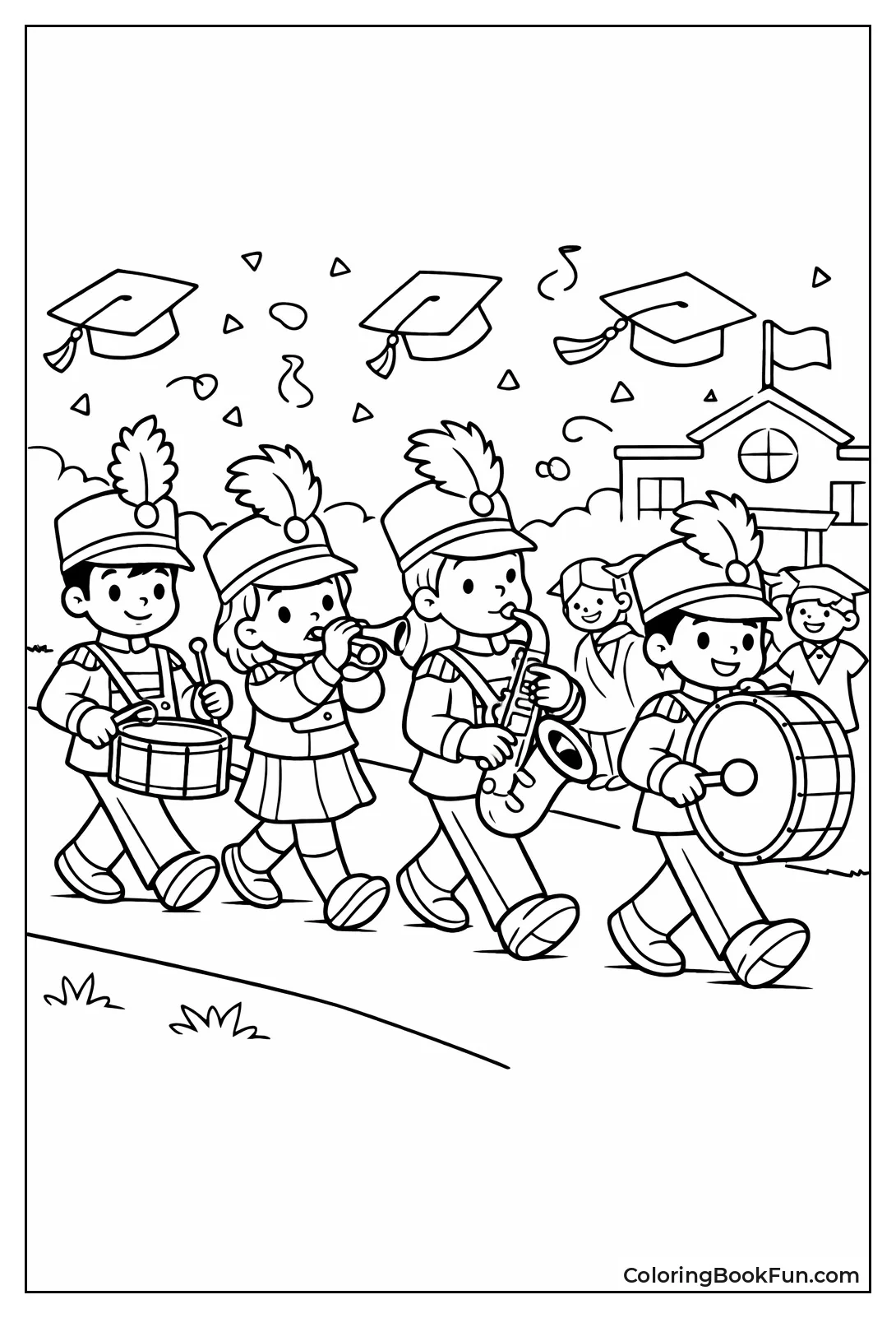 Band Marching in Parade