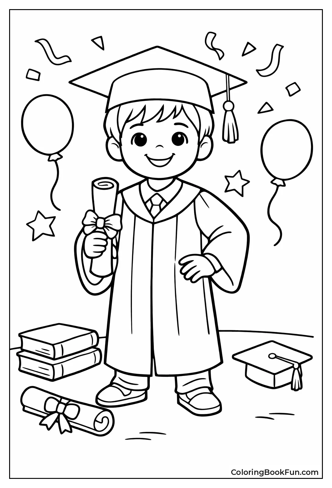 Boy in Graduation Gown