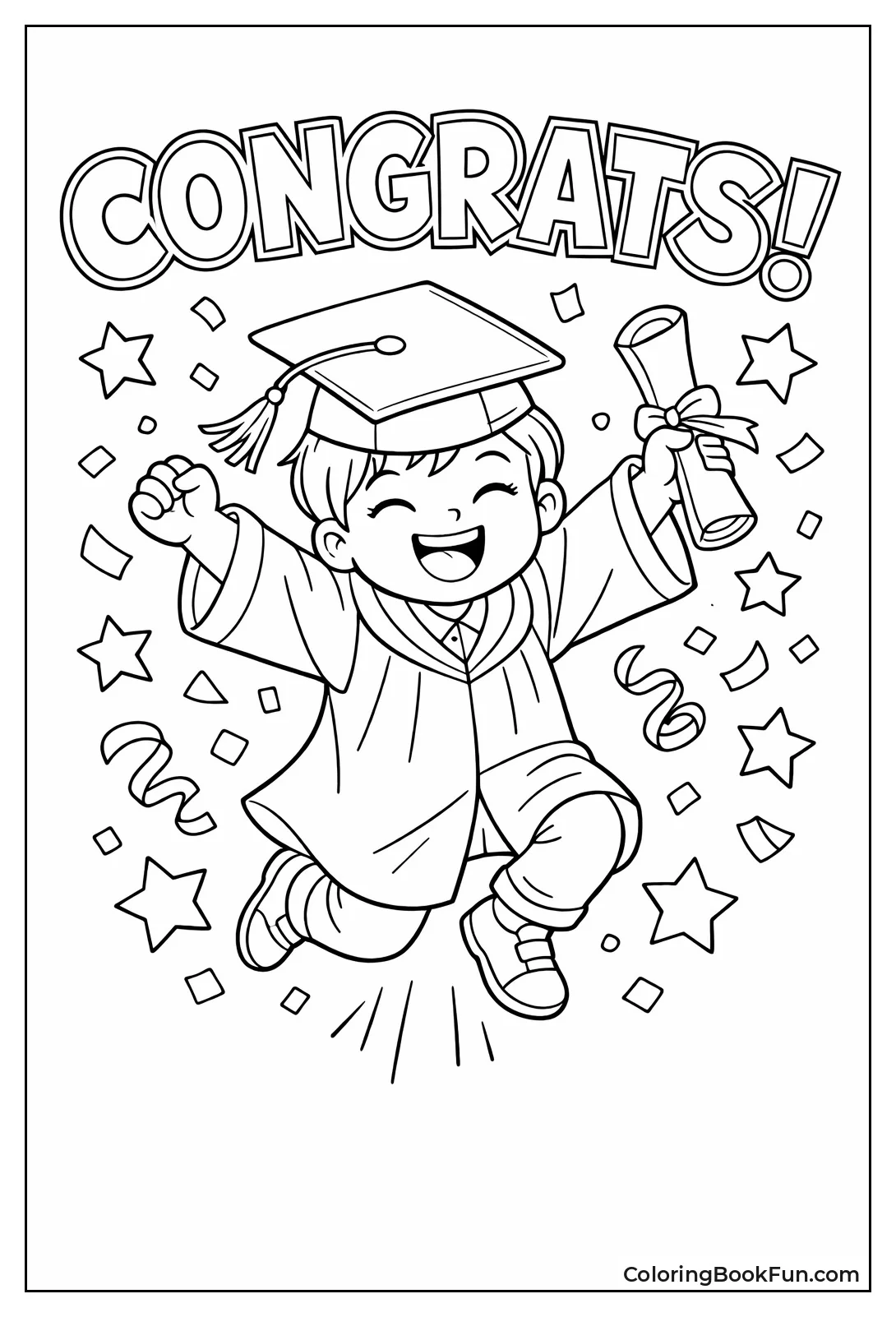 Graduate Jumps with Confetti