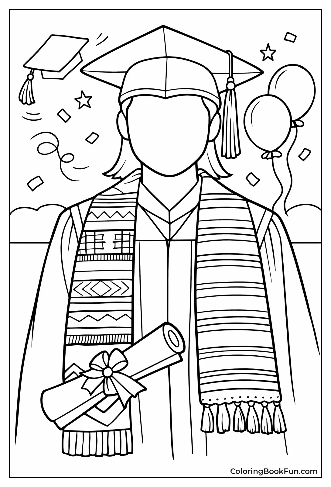 Graduate with Colorful Stole