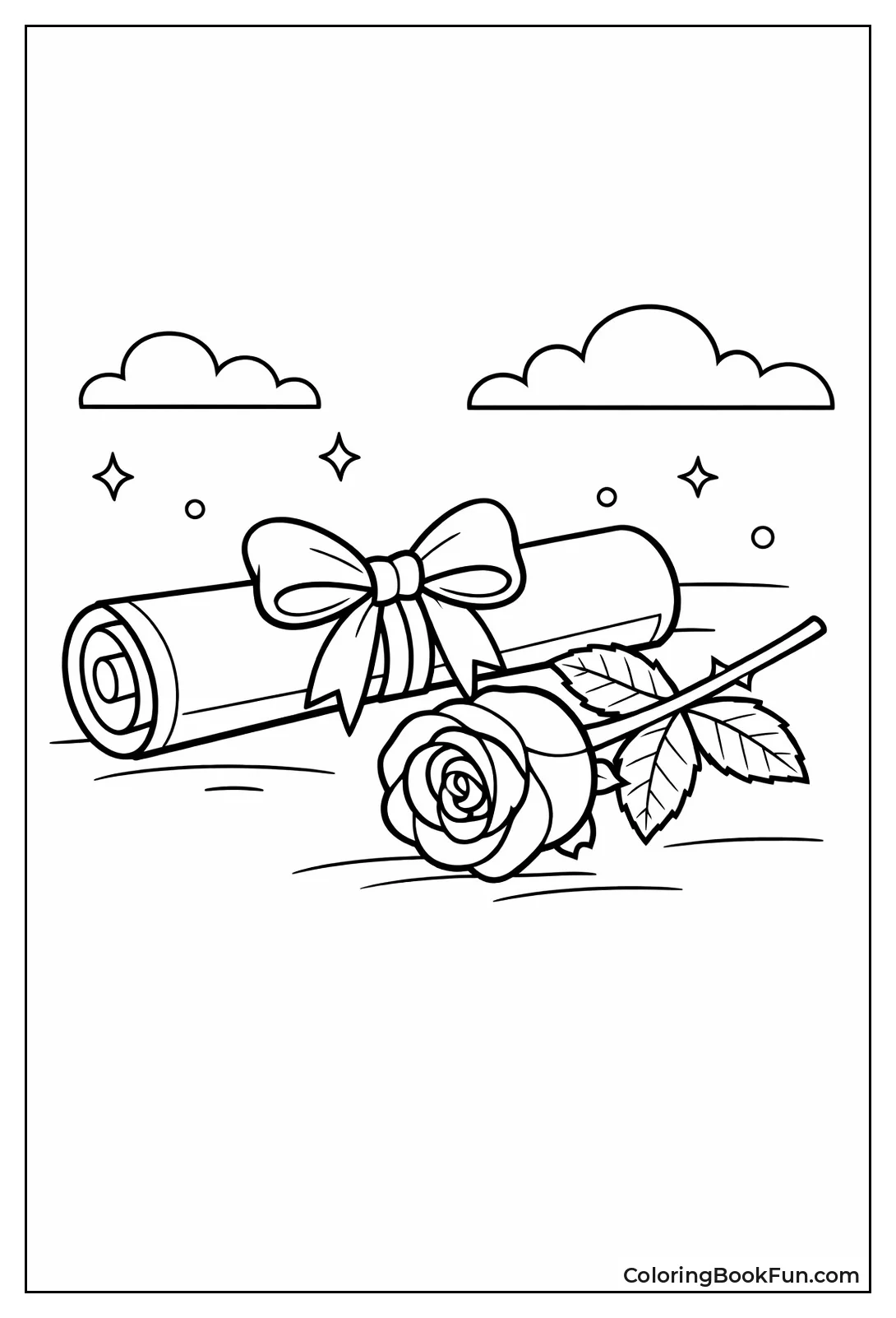 Diploma with Pretty Rose