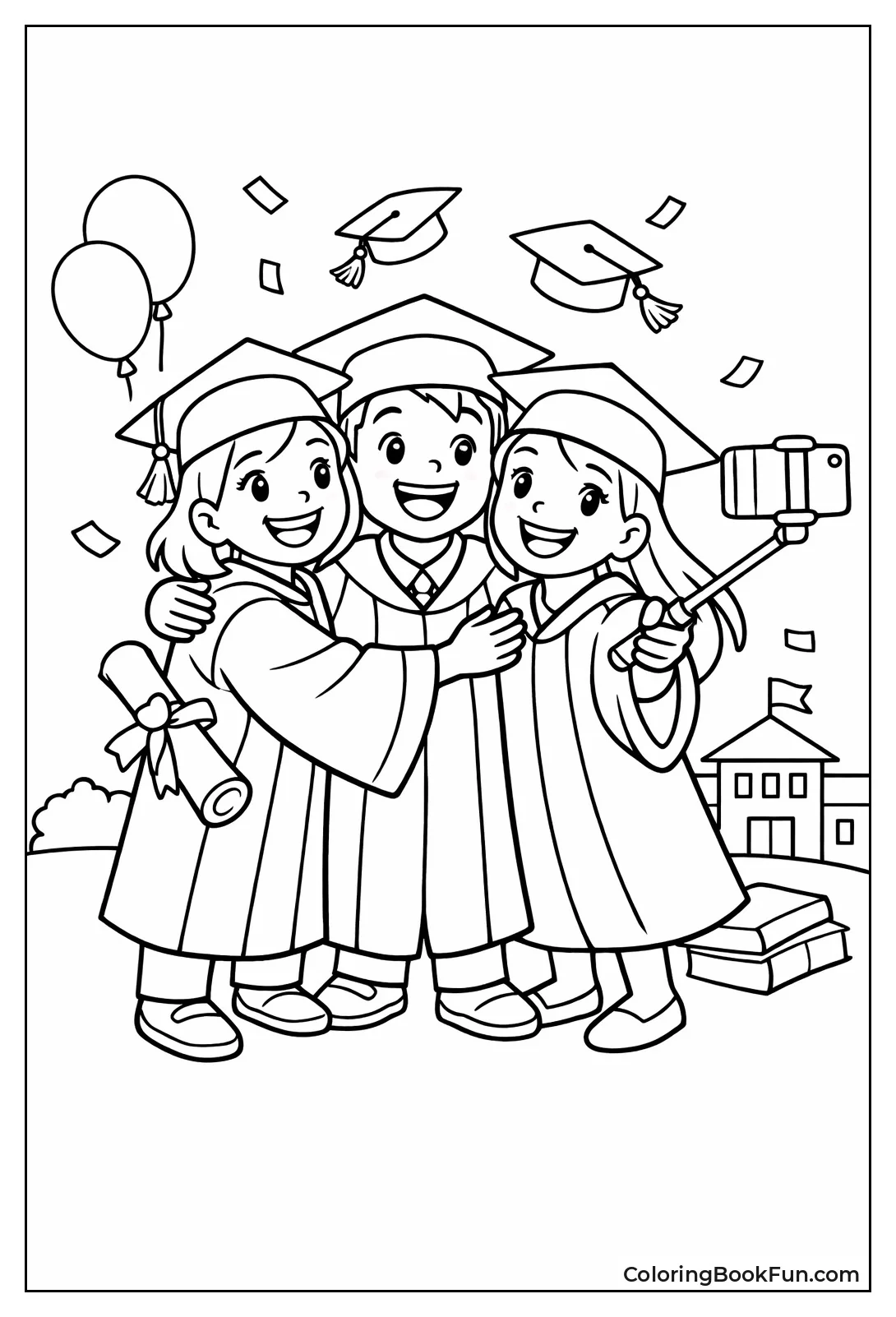 Friends Hugging for Selfie