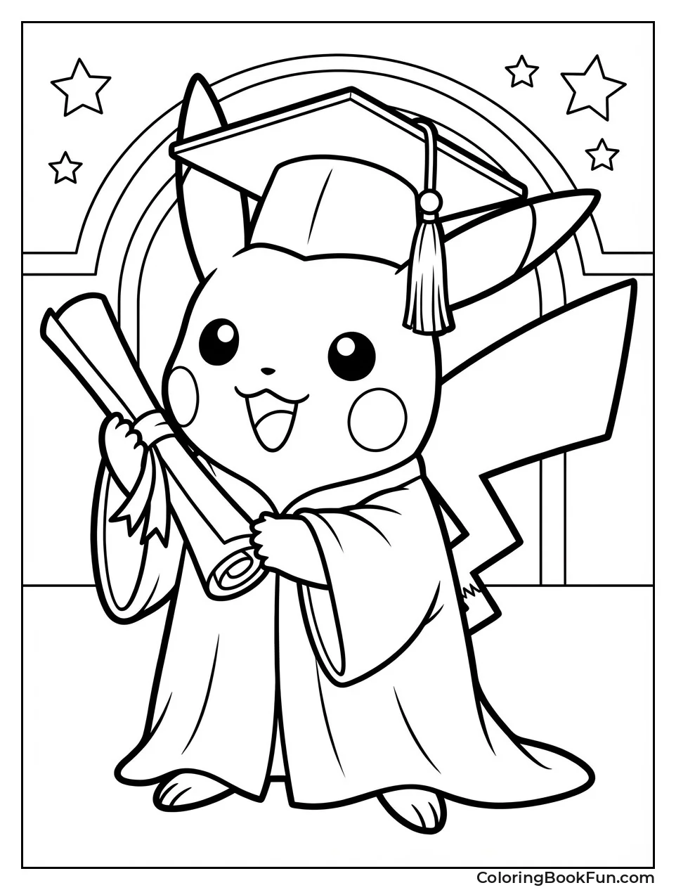 Pikachu Graduates with Diploma