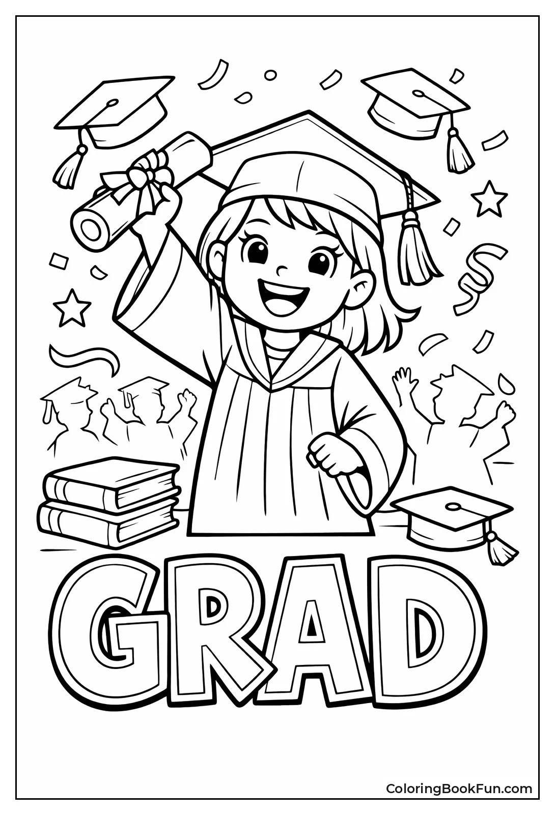 Girl Holds Diploma High