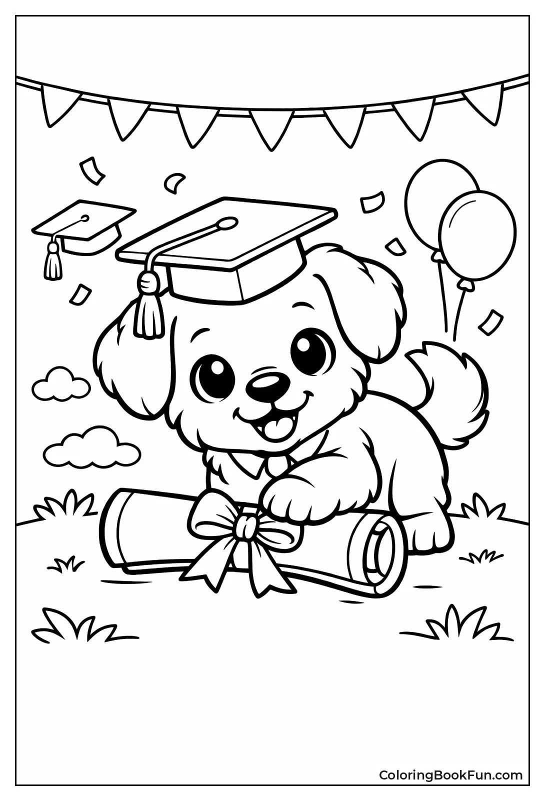 Puppy Wearing Grad Cap