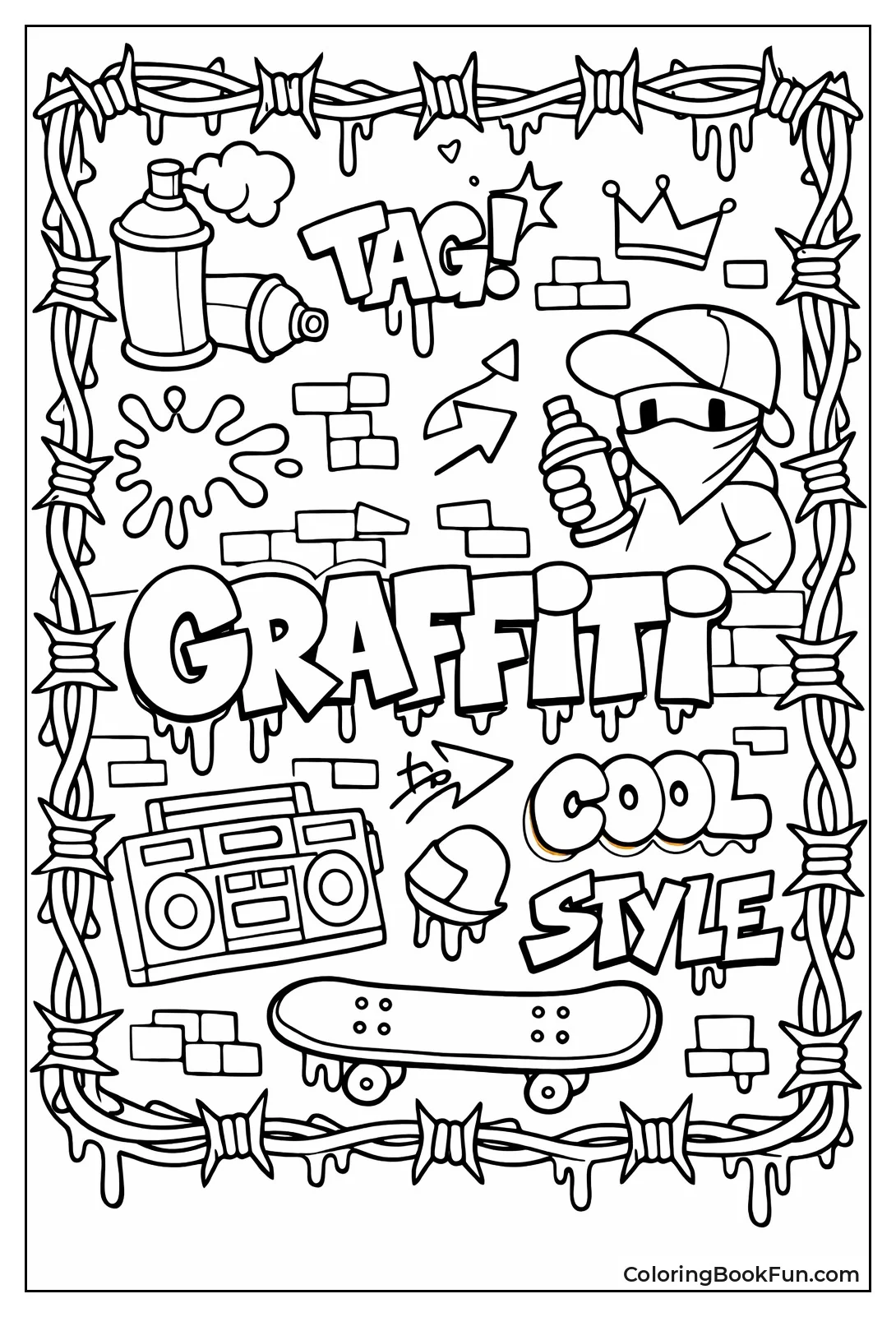 Barbed Wire with Dripping Paint