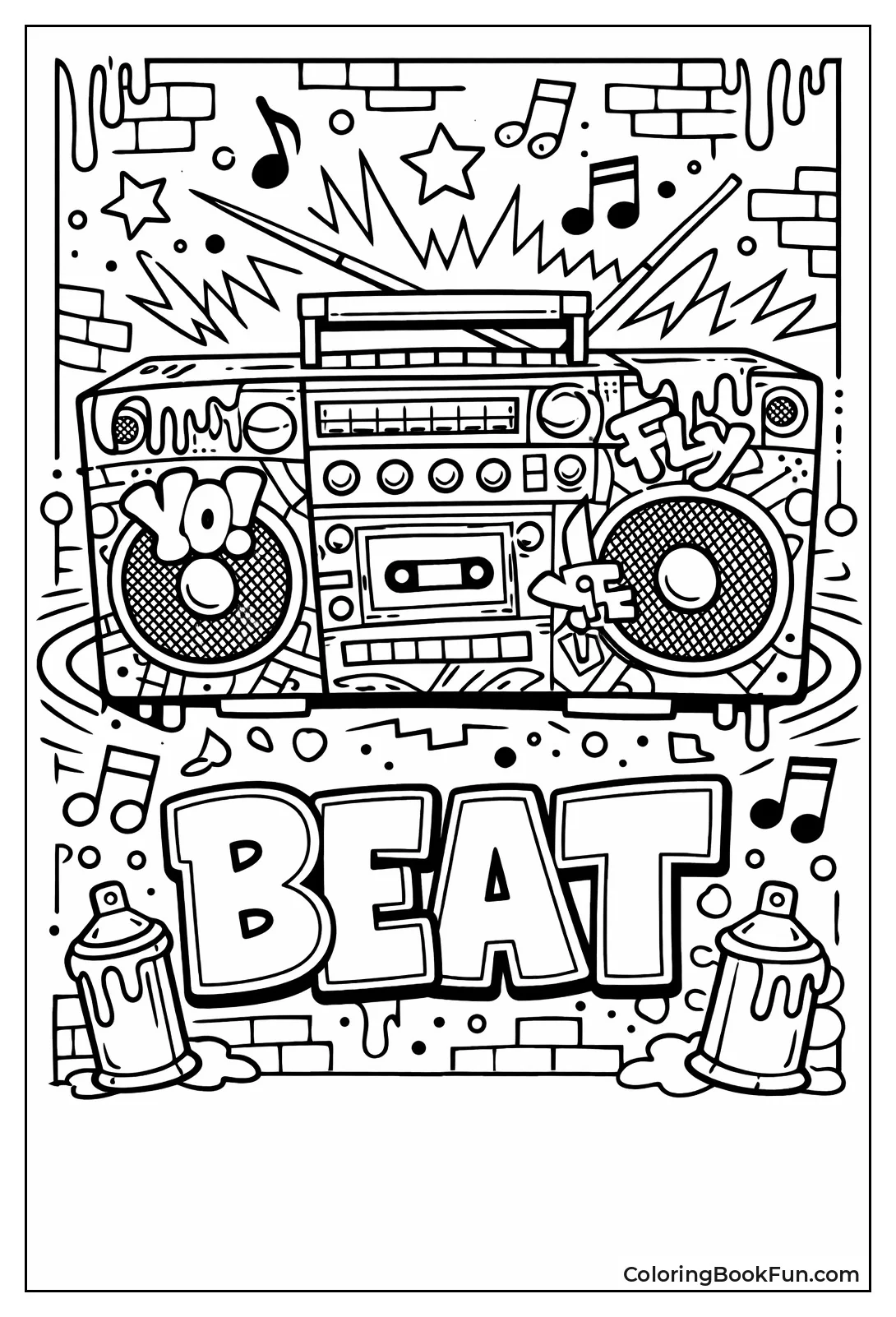 Boombox Covered in Graffiti