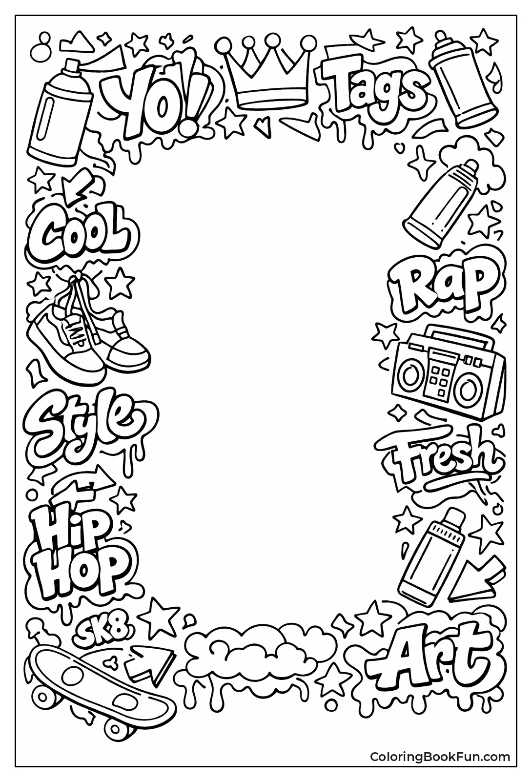 Repeating Graffiti Tags Frame