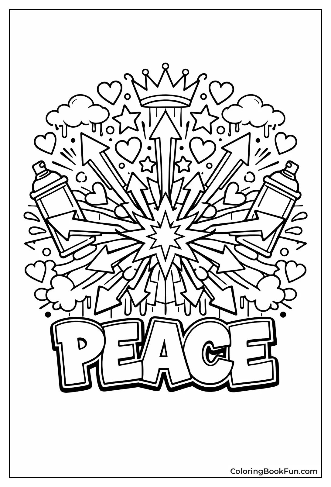 Peace Word with Arrows