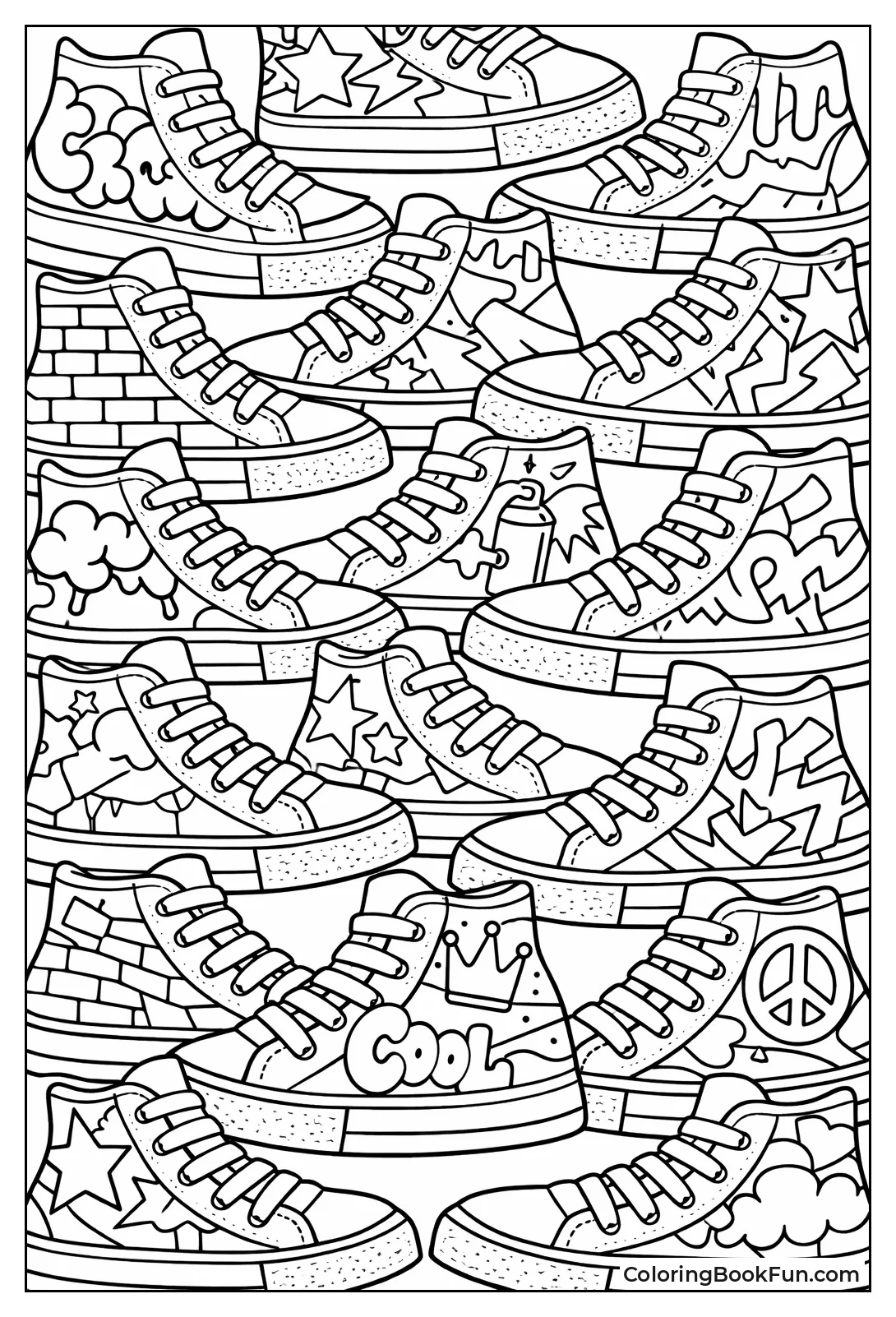 Sneakers with Graffiti Panels