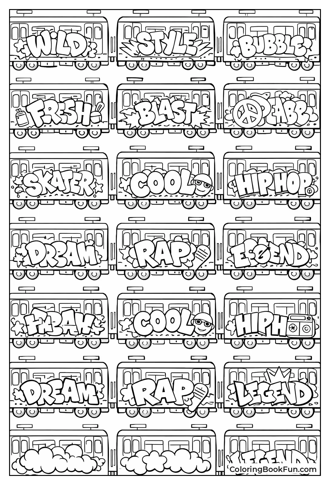 Subway Cars Full of Murals