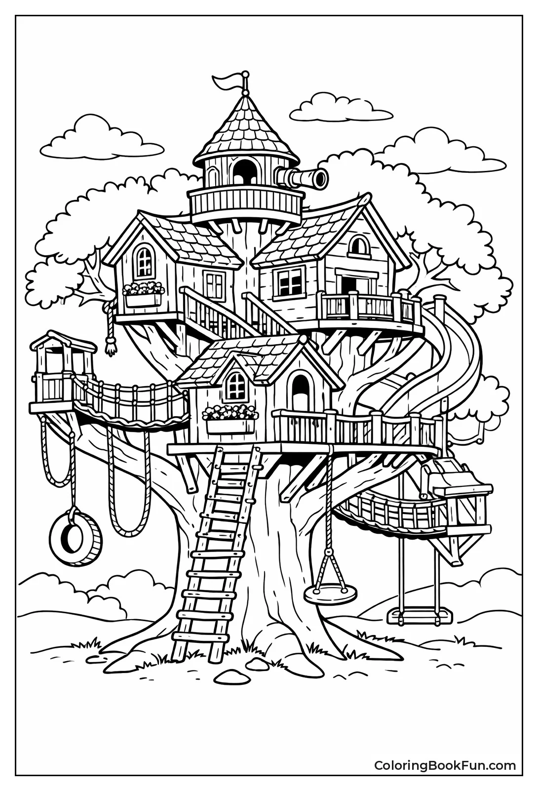 Grand Multi-Level Treehouse Tower