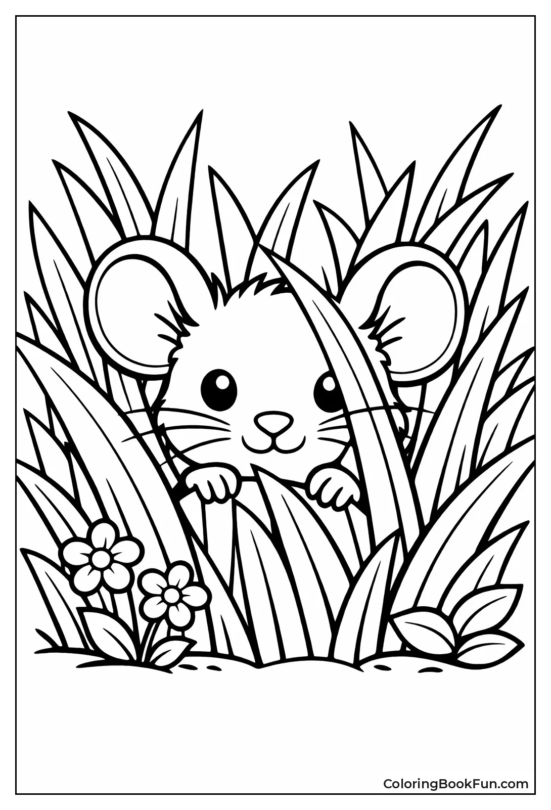 Mouse Hiding in Grass